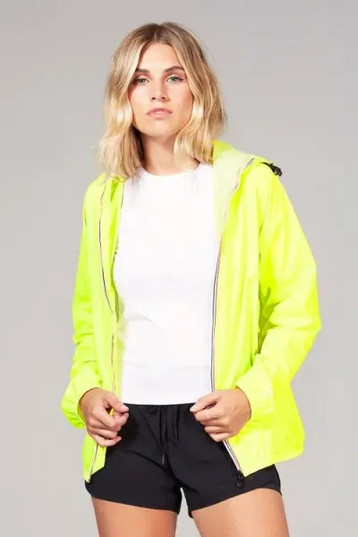 O8lifestyle Unisex Fluorescent Rain Jacket In Yellow