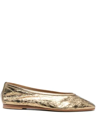 Oa Non- Fashion Cracked Ballerina Shoes In Gold