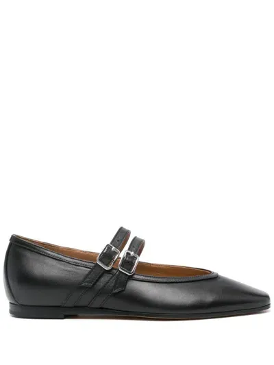 Oa Non- Fashion Leather Ballet Flats In Black