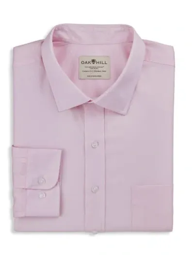 Oak Hill By Dxl Broadcloth Dress Shirt In Pink