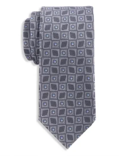 Oak Hill By Dxl Diamond Patterned Tie In Grey