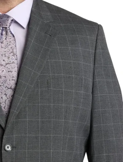 Oak Hill By Dxl Houndstooth Jacket-relaxer Suit Jacket In Grey