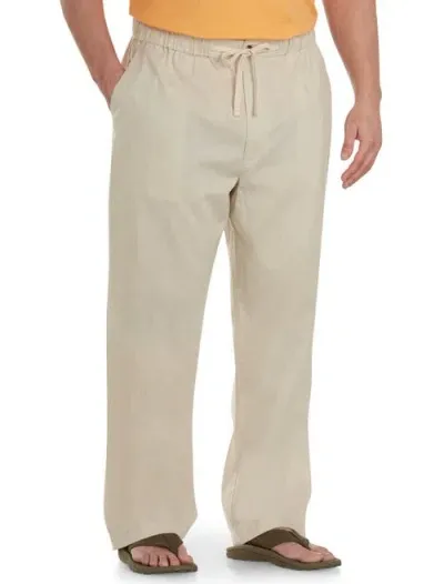 Oak Hill By Dxl Linen-blend Drawstring Pants In Natural