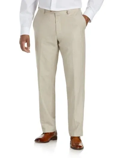 Oak Hill By Dxl Linen-blend Suit Pants In Flax