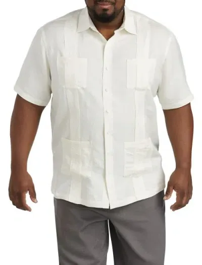 Oak Hill Embroidered Panel Sport Shirt In White