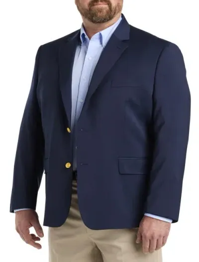 Oak Hill Premium By Dxl Jacket-relaxer Blazer In Navy