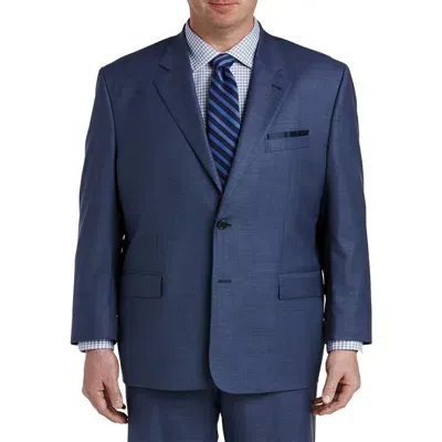 Oak Hill Premium By Dxl Jacket-relaxer Sharkskin Suit Jacket In Navy