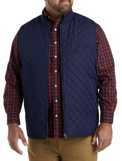 Oak Hill Premium By Dxl Oak Hill Reversible Quilted Vest In Evening Blue