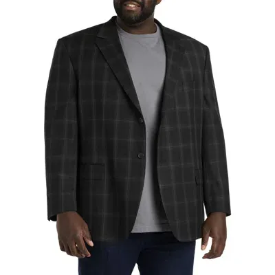 Oak Hill Premium By Dxl Oak Hill Windowpane Sport Coat In Black