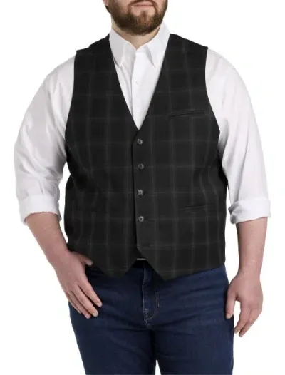 Oak Hill Premium By Dxl Oak Hill Windowpane Vest In Black