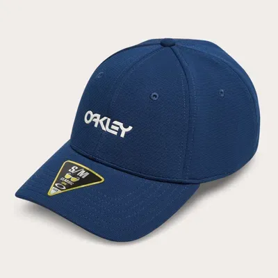 Oakley 6 Panel Stretch Metallic Hat In Blue