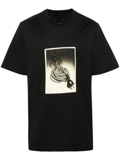 Oamc Photograph-print Cotton T-shirt In Black