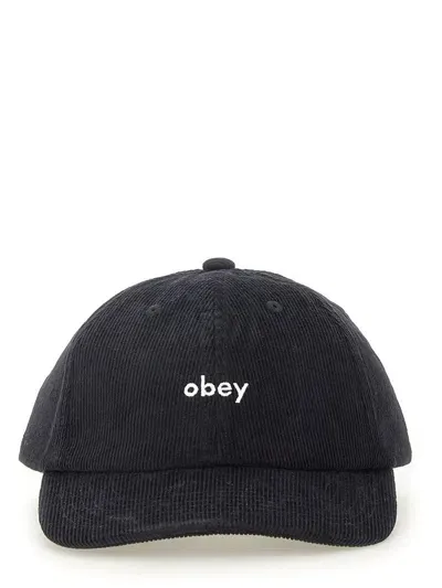 Obey Corduroy Visor Hat In Black