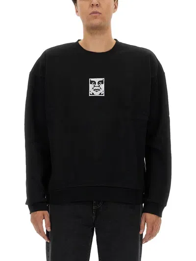 Obey Cotton Sweatshirt In Black