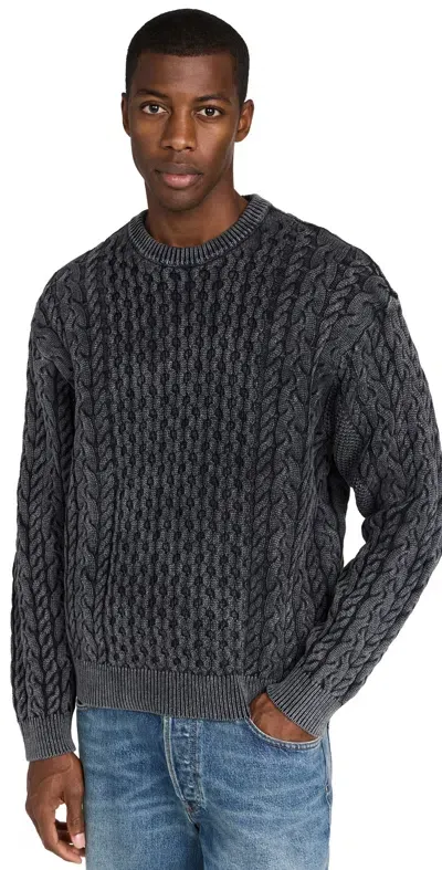 Obey Faded Wash Sweater Digital Black Wash