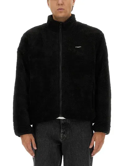 Obey Jacket With Logo In Black