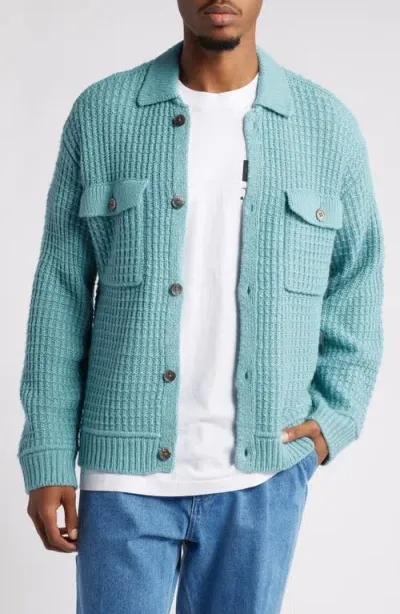 Obey Jj Sweater Jacket In Coronet Blue