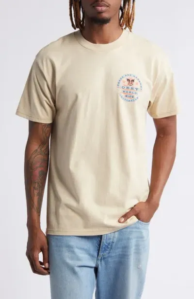 Obey Peace Initiative Graphic T-shirt In Sand