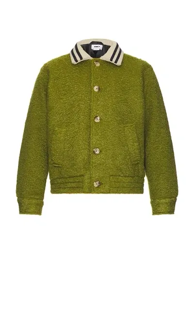 Obey Saunders Jacket In Mossy Green