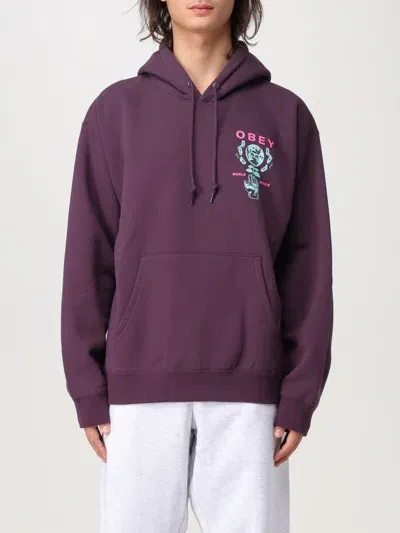 Obey Sweatshirt  Men Color Plum In Pflaume