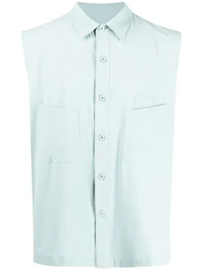 Off Duty Sleeveless Button Fastened Shirt In Green