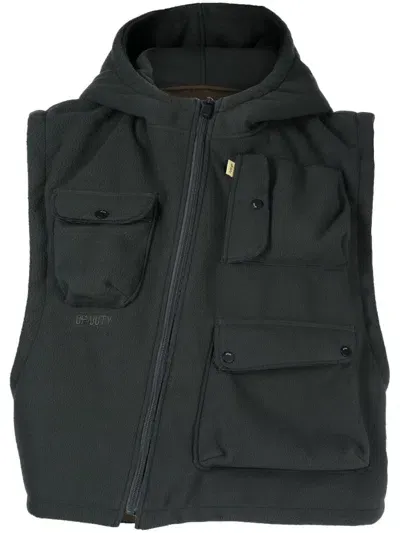 Off Duty Zip-up Hooded Vest In Green