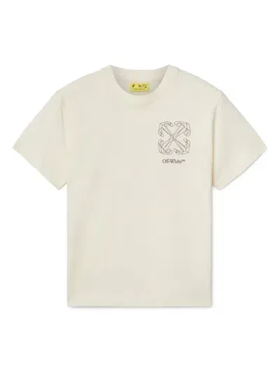 Off-white Kids' 3d Arrows Logo T-shirt (4-12 Years) In White