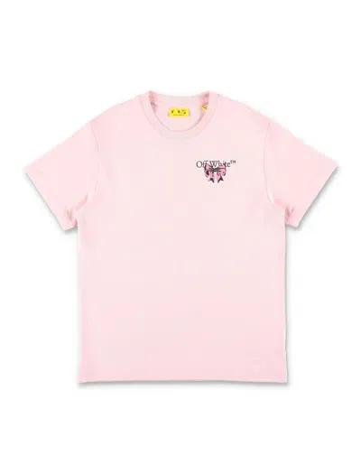 Off-white Kids' Arrow Bow T-shirt In Soft Pink