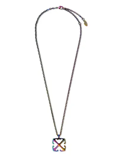 Off-white Arrow Iridescent Necklace In 灰色