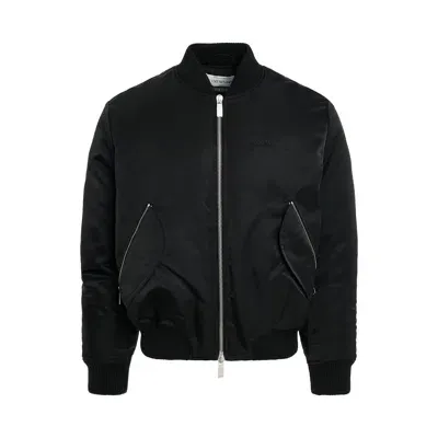 Off-white Arrow Nylon Bomber Jacket In Black