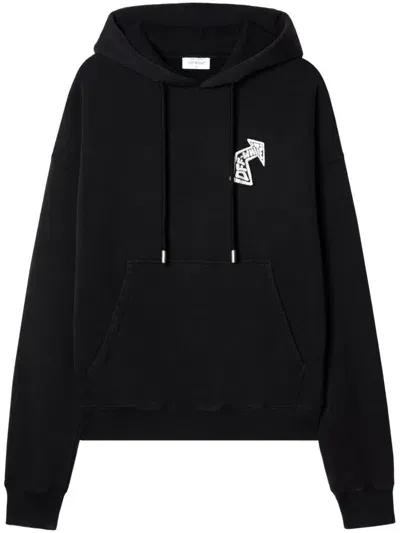 Off-white Arrows-print Hoodie In Black