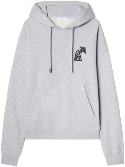 Off-white Arrows-print Hoodie In Gray