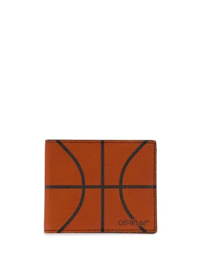 Off-white Basketball Bi-fold Wallet In Orange