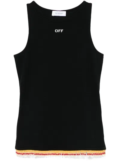 Off-white Beaded Tank Top In Black