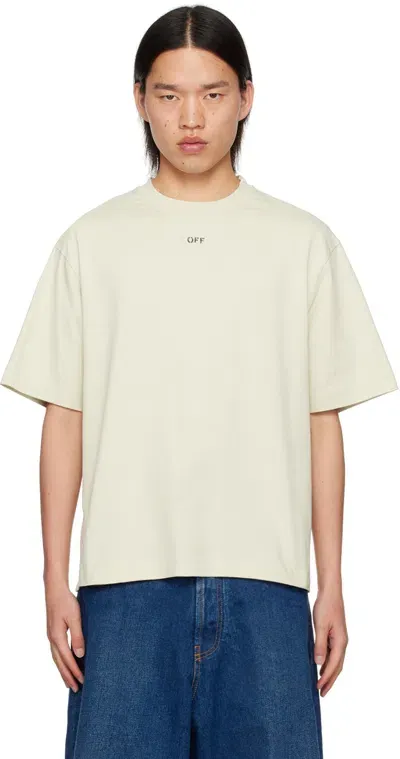 Off-white Beige Off Stamp Skate T-shirt In Brown Rice Bla