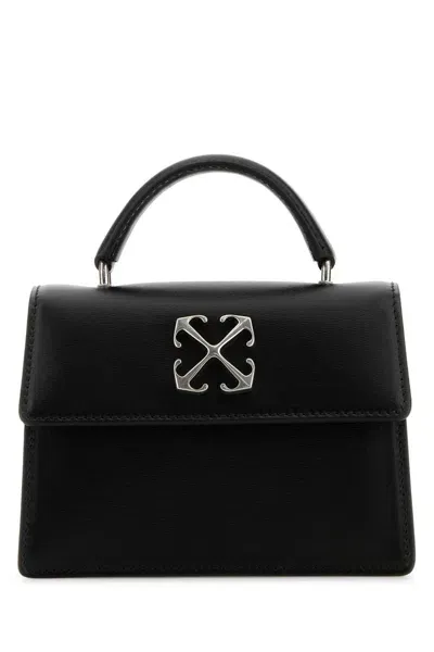 Off-white Black Leather Jitney Handbag In Blacksil