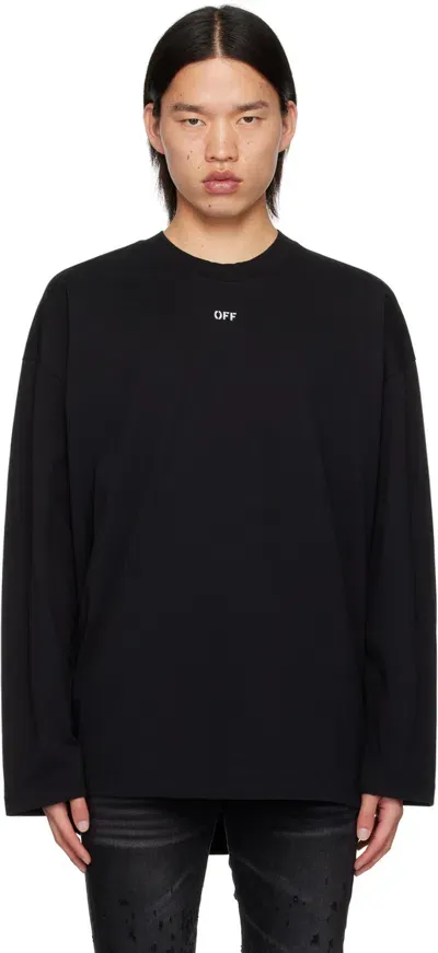 Off-white Black Off Stamp Long Sleeve T-shirt In Black White