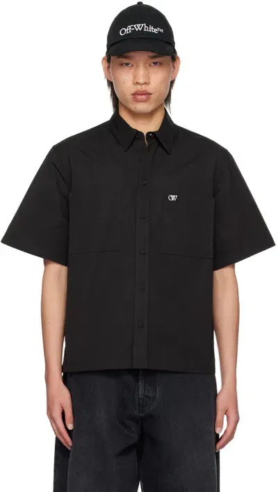 Off-white Black 'ow' Summer Shirt In Black Whit