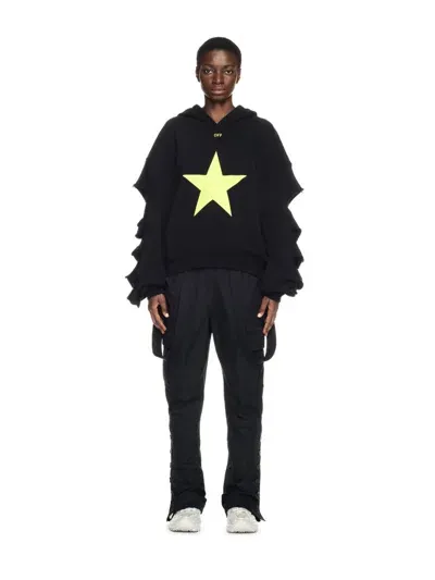 Off-white Black Star Undercut Hoodie In 1057 Black-margarita