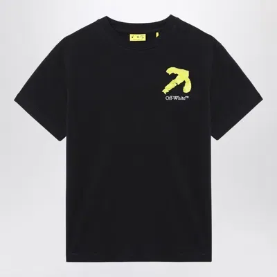 Off-white Kids' Black T-shirt With Logo Print In Schwarz