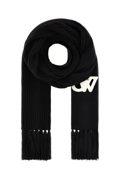 Off-white Black Wool Scarf In 1004