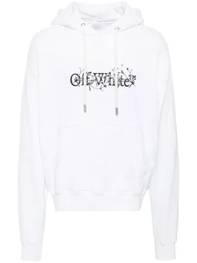 Off-white Bookish Flower Skate Hoodie In White