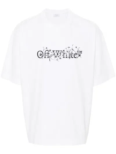 Off-white Bookish Flower Skate T-shirt In White