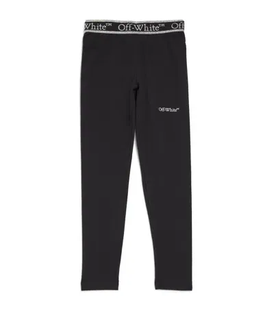 Off-white Kids' Bookish Logo Leggings In Black