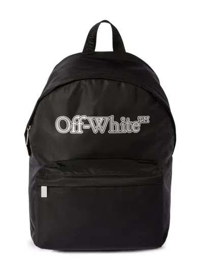 Off-white Kids' Bookish Logo-print Backpack In Black