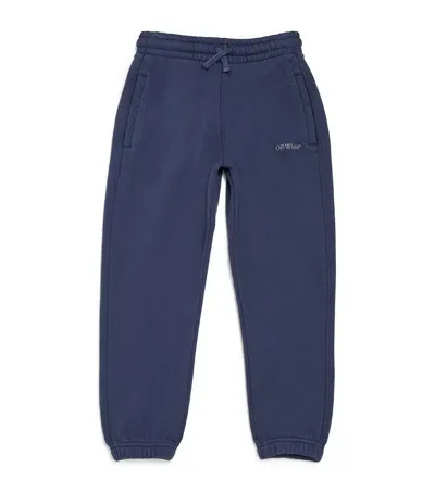 Off-white Kids' Bookish Logo Sweatpants In Navy