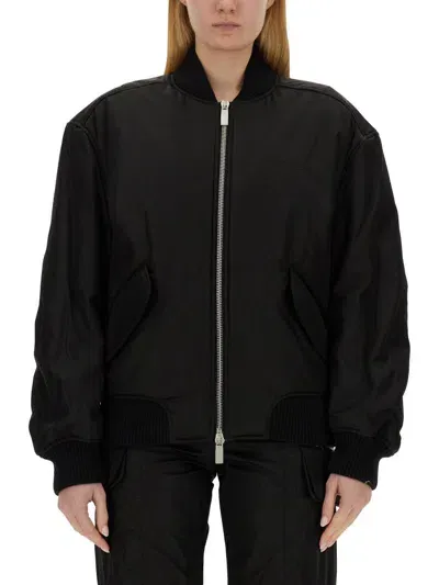 Off-white Nylon Bomber Jacket In Black