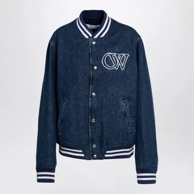 Off-white Blue Denim Bomber Jacket