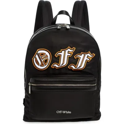 Off-white Core Round Nylon Backpack In Black