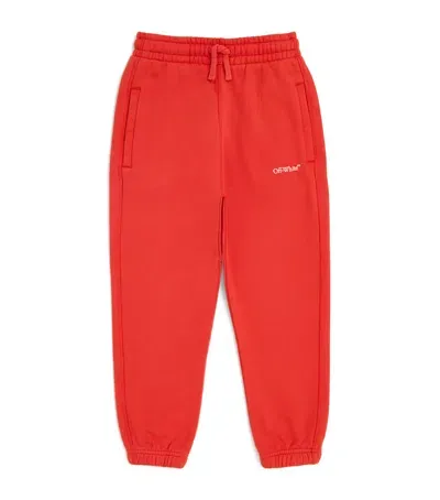 Off-white Kids' Cotton Bookish Sweatpants In Red